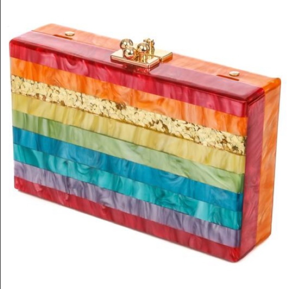 Rainbow Stripe Clutch bag or Cross Body